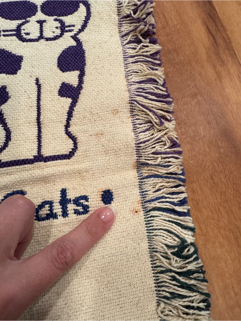 Cool Cats tapestry wall hanging - Red, Blue, Purple Cat Pattern